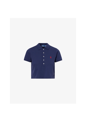 Womens Polo Ralph Lauren Logo-Embroidered Knitted Stretch-Cotton Polo Shirt