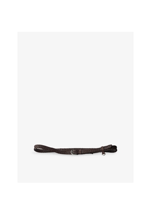 Mens Prada Narrow Braided Leather Belt