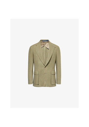 Mens Polo Ralph Lauren Single-Breasted Brushed Wool-Silk Blazer