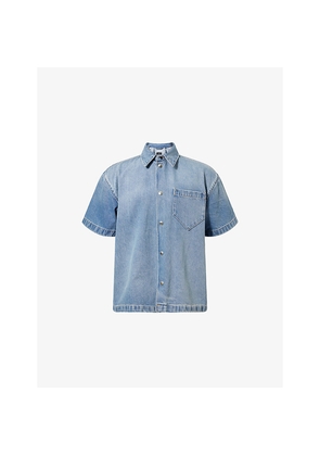 Mens 7 For All Mankind Camp Relaxed-Fit Denim Shirt