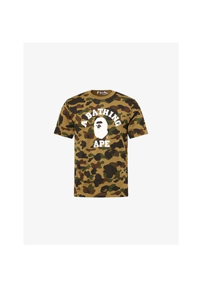 Mens A Bathing Ape Camo College Graphic-Print Cotton T-Shirt