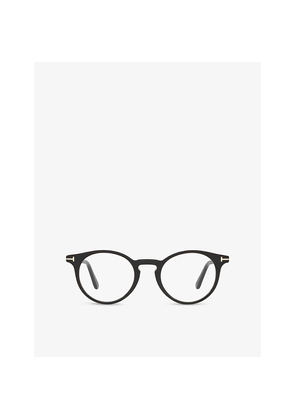 Womens Tom Ford Ft5557-B Round-Frame Acetate Optical Glasses