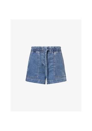 Womens Rails Foster Paper Bag-Waist Denim Shorts