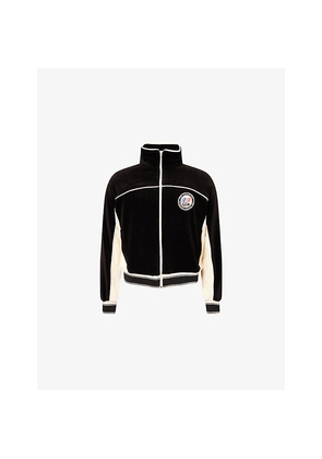 Mens Saint MXXXXXX Lastman Embroidered-Patch Velvet Track Jacket