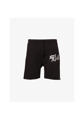 Mens Saint MXXXXXX 666 Logo-Print Cotton Sweat Shorts
