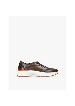 Mens Santoni Bounce Leather Low-Top Trainers