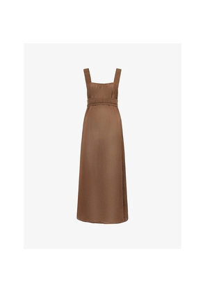 Womens Le Kasha Assiout A-Line Linen Midi Dress