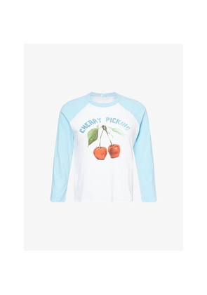 Womens Mother The Sporty Concert Raglan-Sleeves Cotton-Jersey T-Shirt