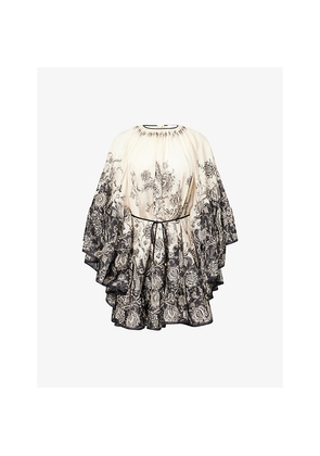 Womens Zimmermann Rhiannon Lantern Silk Mini Dress