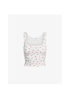 Womens Skims Printed Ribbed Cotton-Jersey Tank Top