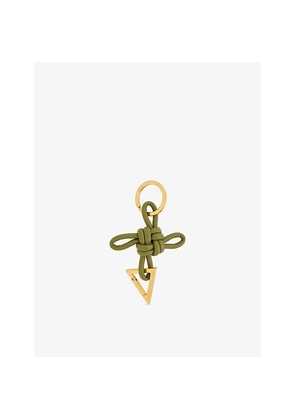 Womens Bottega Veneta Triangle Knot Leather and Metal Keyring