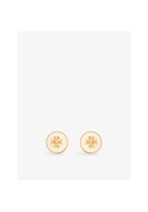 Womens Tory Burch Kira 18ct Yellow-Gold Plated Brass Stud Earring