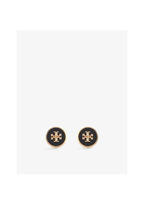 Womens Tory Burch Kira Circle 18ct Yellow Gold-Plated Brass and Enamel Stud Earrings