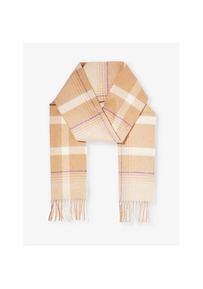 Womens Johnstons Of Elgin Fringe-Trim Brushed Cashmere Scarf