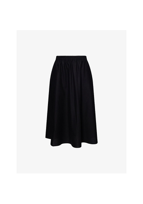 Womens Barbour Elsie Flared Cotton and Linen Midi Skirt