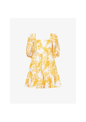 Womens Heidi Klein Mandelieu Square-Neck Linen Mini Dress