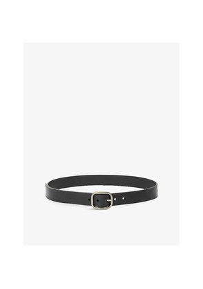 Womens Loewe Rounded-Buckle Leather Belt