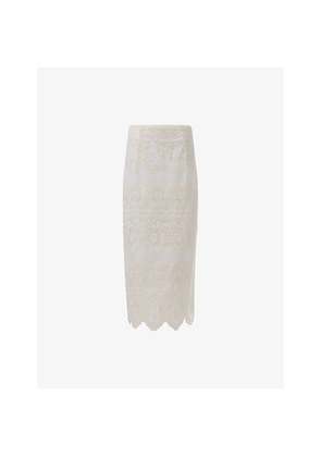 Womens Leem Pencil Lace Midi Skirt