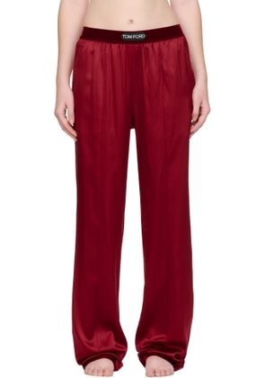 TOM FORD Red Stretch Silk Satin Lounge Pants