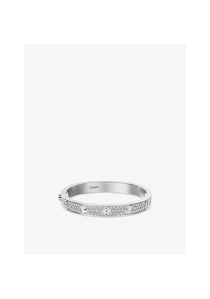 Womens Cartier Love Classic 18ct White-Gold and 1.99ct Brilliant-Cut Pavé Diamond Bracelet