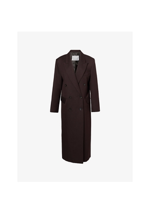 Womens The Frankie Shop Jane Double-Breasted Woven Long Coat