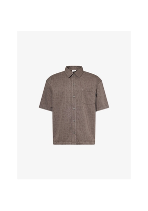 Mens Daily Paper Graphic-Print Croc Short-Sleeve Woven Shirt