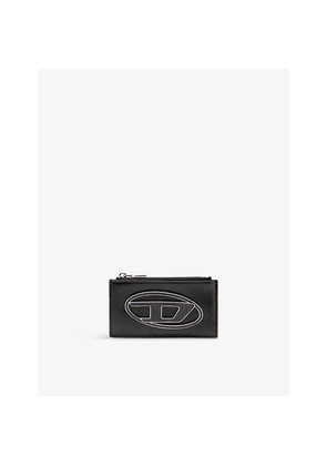 Womens Diesel 1Dr Logo-Plaque Leather Card Holder Lii