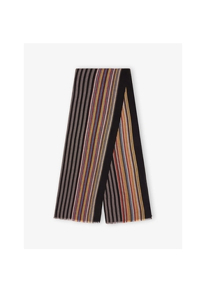 Mens Paul Smith 'signature Stripe' Viscose-Wool Edge Scarf