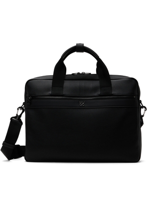Hugo Black Logo Hardware Faux-Leather Briefcase