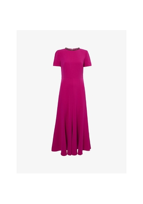 Womens Roland Mouret Cady Rhinestone-Embellished Woven Midi Dress