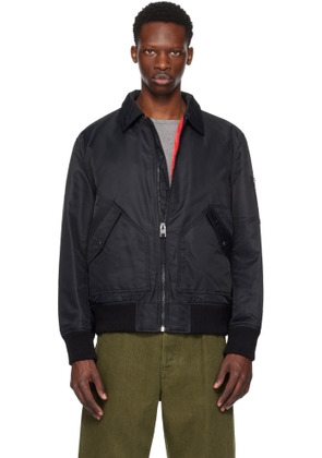 Hugo Black Recycled Nylon Bomber Jacket