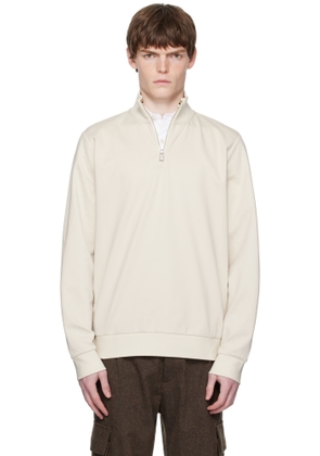 BOSS Beige Zip-Through Sweatshirt