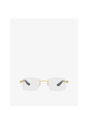 Womens Cartier ct0453O Square-Frame Metal Optical Glasses