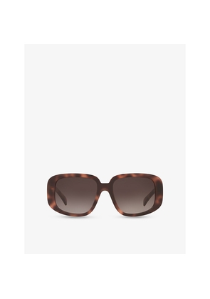 Womens Celine Cl40299U Square-Frame Tortoiseshell Acetate Sunglasses