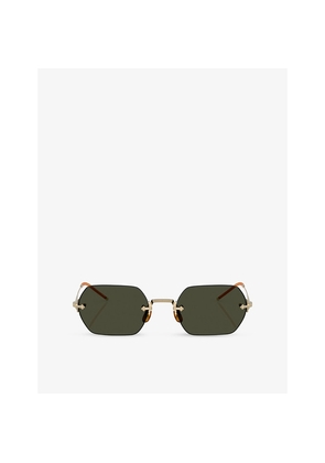 Oliver Peoples Ov1353St Tk13 Rectangle-Frame Metal Sunglasses