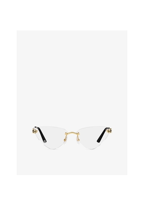 Womens Cartier ct0448O Cat-Eye-Frame Metal Optical Glasses