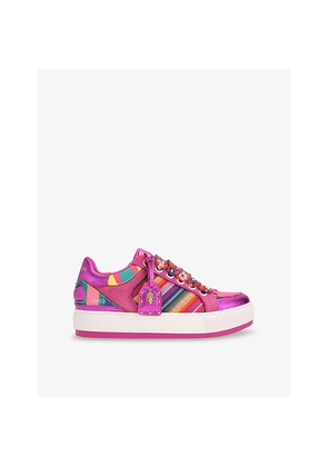 Womens Kurt Geiger London Southbank Tag Canvas and Suede Low-Top Trainers