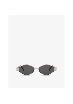 Womens Celine Metaltriomphe Irregular-Frame Metal Sunglasses