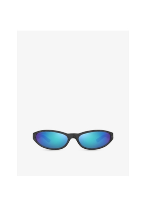 Womens Balenciaga Bb0007S Oval-Frame Acetate Sunglasses