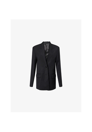 Womens Toteme Raw-Lapel Single-Breasted Wool Jacket