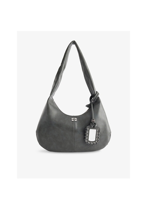 Womens Ganni Bou Hobo Medium Leather-Blend Shoulder Bag