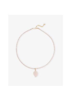 Womens Brinker + Eliza Nixie Gold-Plated Brass, Rose Quartz and Freshwater Pearl Necklace
