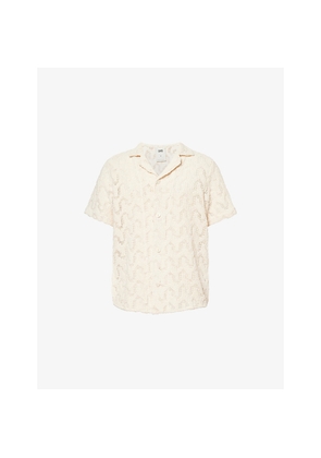 Mens Oas Atlas Cuba Crochet Cotton-Blend Shirt