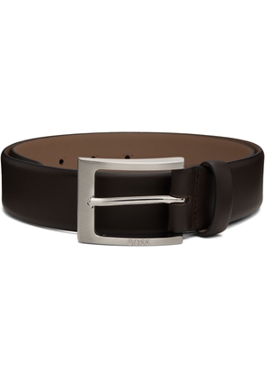 BOSS Brown Nappa-Leather Pin-Buckle Belt