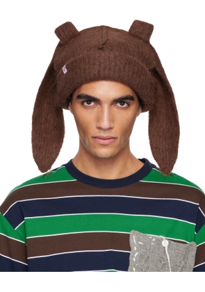 Charles Jeffrey LOVERBOY Brown Alpaca Chunky Rabbit Beanie