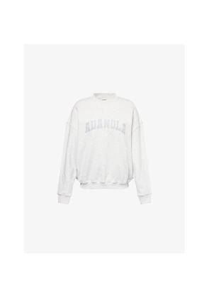 Womens Adanola Logo-Embroidery Varsity Oversized Cotton-Jersey Sweatshirt