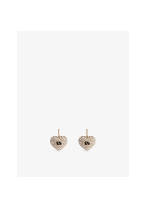 Womens Valentino Garavani Coeur Royal Brass and Cubic Zirconia Drop Earrings