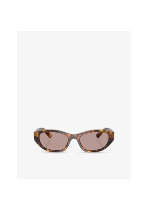Miu Miu Mu A03S Irregular-Frame Tortoise Acetate Sunglasses