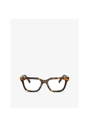 Miu Miu Mu 07Xv Rectangle-Frame Tortoise Acetate Glasses