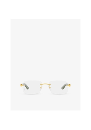 Womens Cartier ct0450O Square-Frame Metal Optical Glasses